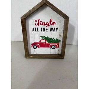 Quill to Paper by Sixtrees Jingle All The‎ Way Truck Christmas Wood Sign